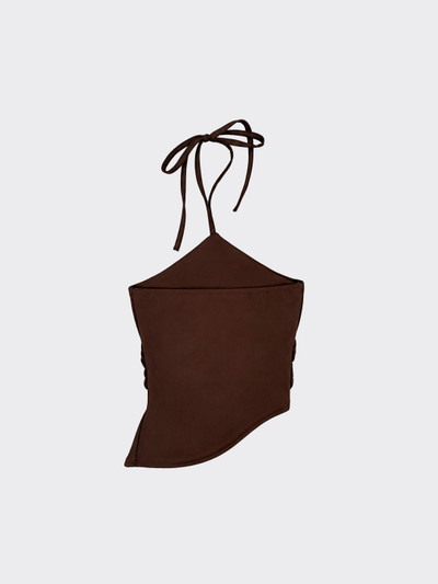 Stud halter top brown