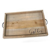 18"x 12"x 1.75" Natural Wood/Black "Gather" Wood Tray