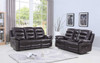 90" X 40" X 44" Modern Brown Leather Sofa And Loveseat