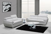69" X 38" X 32-39" Modern White Leather Sofa And Loveseat