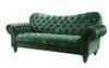 91" X 37" X 39" Green Velvet Sofa