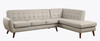 111" X 80" X 33" Gray PU Sectional Sofa