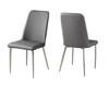 33" x 36" x 74" Grey, Foam, Metal, Leather-Look - Dining Chairs 2pcs