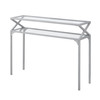 12" x 42" x 32" Silver, Clear, Metal, Tempered Glass - Accent Table