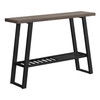 12" x 47.25" x 32" Dark Taupe, Black, Metal, Hollow-Core, Particle Board - Accent Table Hall Console