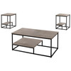 Dark Taupe Black Metal Table Set - 3Pcs Set - 366092