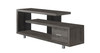 15.75" x 60" x 24" Dark Taupe, Silver, Particle Board, Hollow-Core, Metal - TV Stand with a Drawer