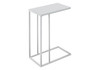 18.25" x 10.25" x 24" White, Metal, Tempered Glass - Accent Table