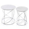 18" x 18" x 20.5" Buffed, White, Nested - Marble Tables Set of 2