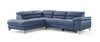 109" X 88" X 31"/40" Navy Blue Leather Sectional