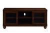 19" X 58" X 26" Walnut Wood Glass (TV Stand) TV Stand