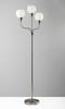 14-31" X 14-33" X 65.5" Black Metal 3-Arm Floor Lamp