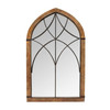 24.02" X 1.18" X 40" Brown Bronze Wood Mirror Mdf Metal Cathedral Mirror