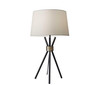 14.5" X 10.75" X 25.5" Black Metal Table Lamp