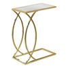 18.25" x 10.25" x 24" Gold, Metal, Glass - Accent Table