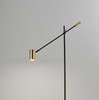 6.5" X 22.5-30.5" X 58" - 63" Black Metal LED Floor Lamp