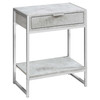 12.75" x 19.5" x 23.75" Grey, Particle Board, Metal - Accent Table