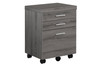 17.75" x 18.25" x 25.25" Dark Taupe, Black, Particle Board, 3 Drawers - Filing Cabinet