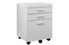 17.75" x 18.25" x 25.25" White, Black, Particle Board, 3 Drawers - Filing Cabinet