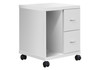 17.75" x 17.75" x 23" White, Particle Board, Hollow-Core, 2 Drawers - Office Cabinet