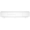 82.09" X 17.72" X 19.69" Media Stand in High Gloss White Lacquer with White Steel Base