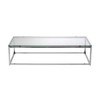 47.8" X 24" X 12" Rectangle Coffee Table in Clear Glass with Chrome Base