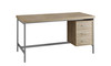 30" x 60" x 31" Natural, Silver, Particle Board, Hollow-Core, Metal - Computer Desk With A Hollow Core