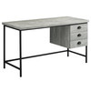 23.75" x 55.25" x 30" Grey, Black, Particle Board, Hollow-Core, Metal - Computer Desk