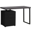 23.75" x 47.25" x 30" Black, Grey, Particle Board, Hollow-Core, Metal, - Computer Desk