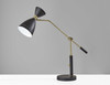 8" X 36.5" X 31.75" Black Metal Adjustable Desk Lamp