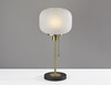 10" X 10" X 22" Antique Brass Glass/Metal Table Lamp