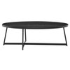 23.63" X 47.25" X 15.75" Oval Coffee Table in Black Ash Wood and Black