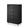 32" X 17" X 47" Black And Chrome Particle Board Chest