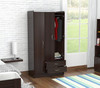 71.2" Espresso Melamine and Engineered Wood Wardrobe with 3 Doors