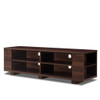 59" Console Storage Entertainment Media Wood TV Stand-Walnut