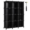 12 Plastic Cube Storage Organizer -Black