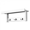 Entryway Hanging Wood Coat Rack with 3 Double Hooks-White