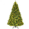 7.5 Ft Artificial Christmas Tree with LED Lights & Pine Cones