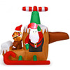 6Ft Long Inflatable Santa Claus Flying Airplane