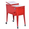 Red Portable Outdoor Patio Cooler Cart