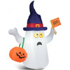 5' Halloween Inflatable Ghost Light  with Flag Hat Bag