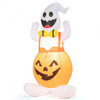 4.5' Halloween Inflatable Ghost in Pumpkin with Light