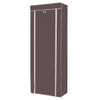 10 Tier Space Saving Shoe Tower Rack with Fabric Cover-Brown