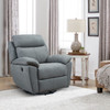 35'.43" X 39'.37" X 39'.8" Grey Green Fabric Glider amp; Swivel Power Recliner with USB port