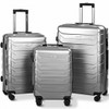 3PCS Spinner Expandable Suitcase With TSA Lock-Gray