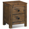 Wood 2 Storage Sliding Drawers End Nightstand-Oak