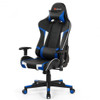Reclining Swivel Massage Gaming Chair with Lumbar Support-Blue
