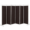6-Panel Room Divider Folding Privacy Screen -Brown