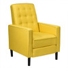 Mid-Century Push Back Recliner Chair -Yellow