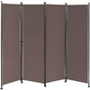 4-Panel Room Divider Folding Privacy Screen-Coffee